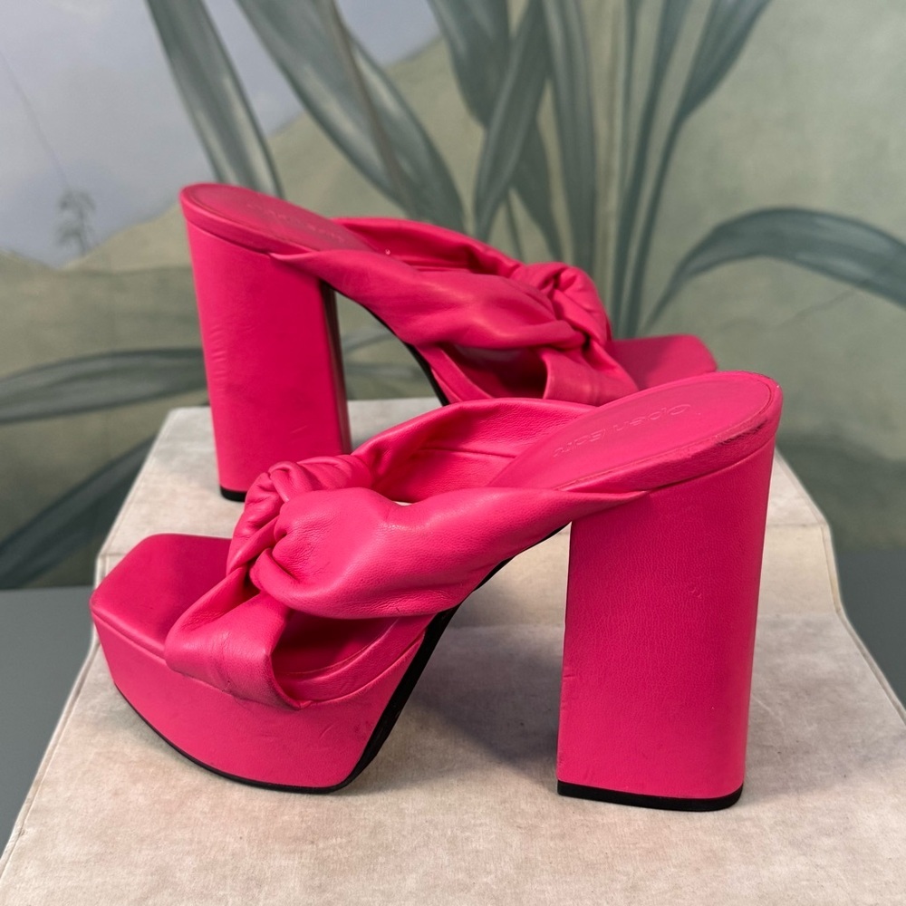 Open Edit Hot Pink Platform Knot-Detail Women's Heels, slides, size 7, NWOT